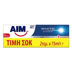 AIM Οδοντόκρεμα White System (2x75ml)